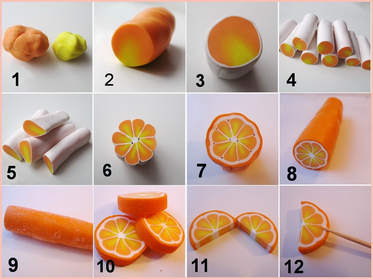 Ukrasi od polimerne gline-narandža