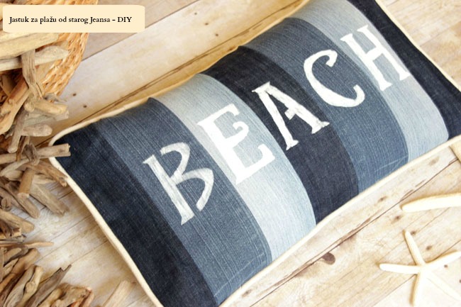 Jastuk za plažu od starog Jenasa - DIY (uradi sam).