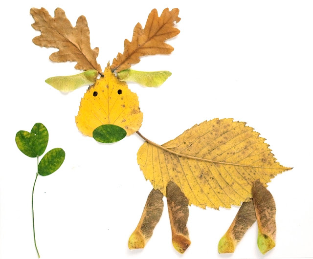 Kreativna radionica za decu od jesenjeg lišća: jelen.